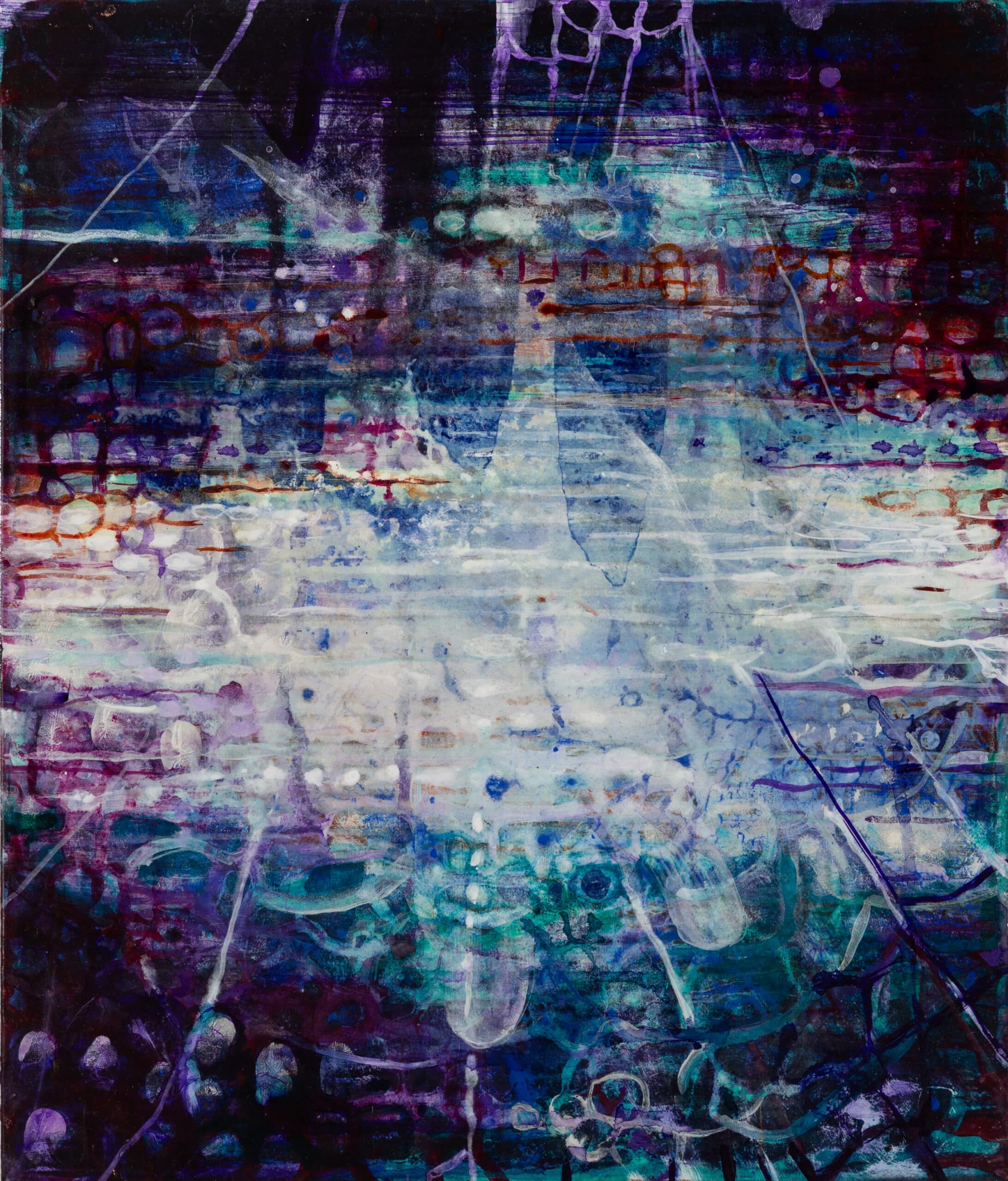 Under the Surface. Acrylic, wood. 30x35