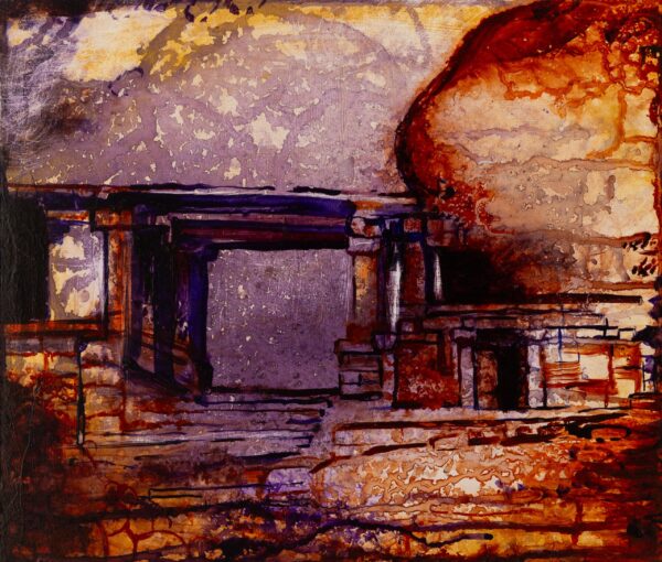 Hampi. Acrylic on wood. 30x35