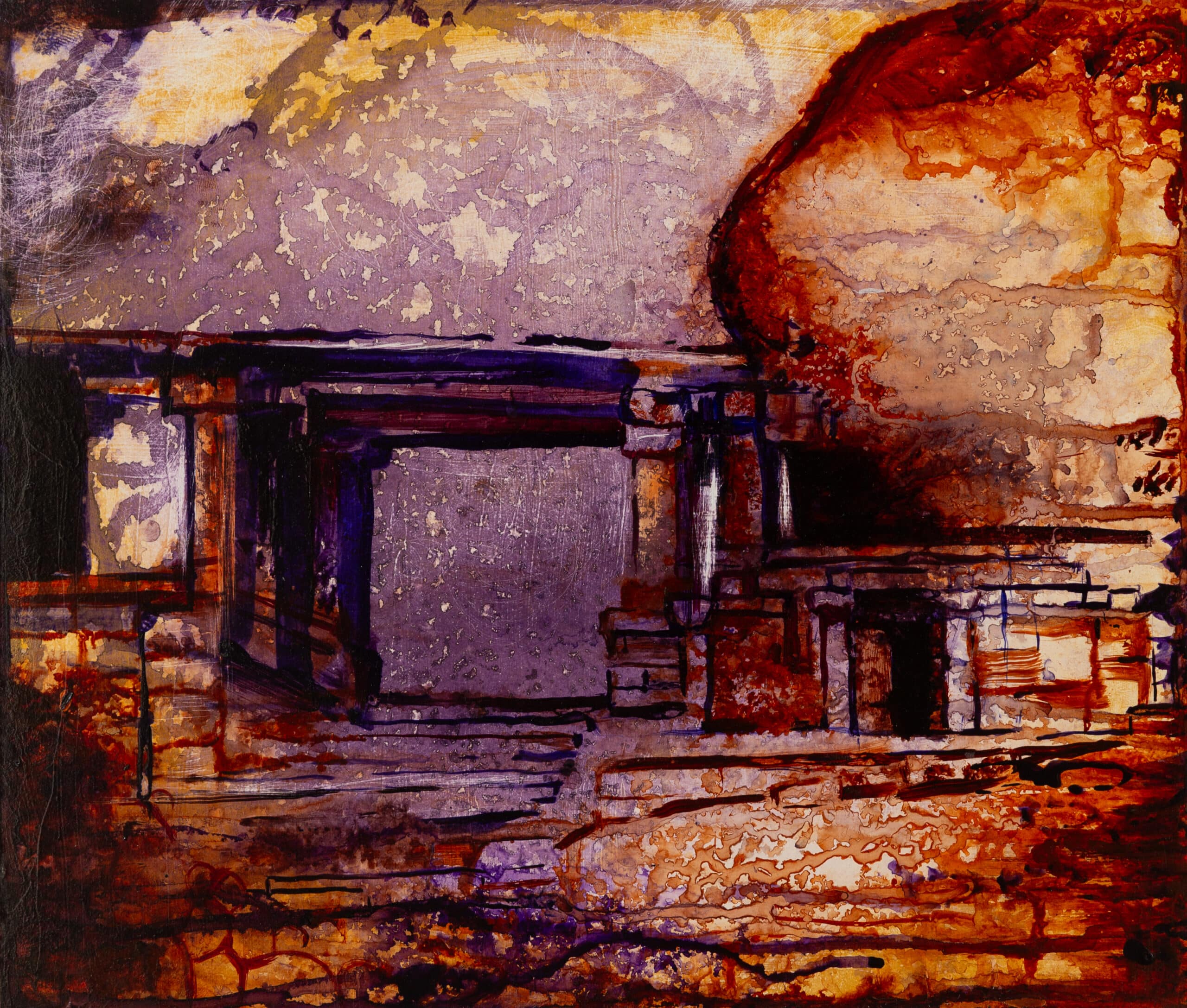 Hampi. Acrylic on wood. 30x35