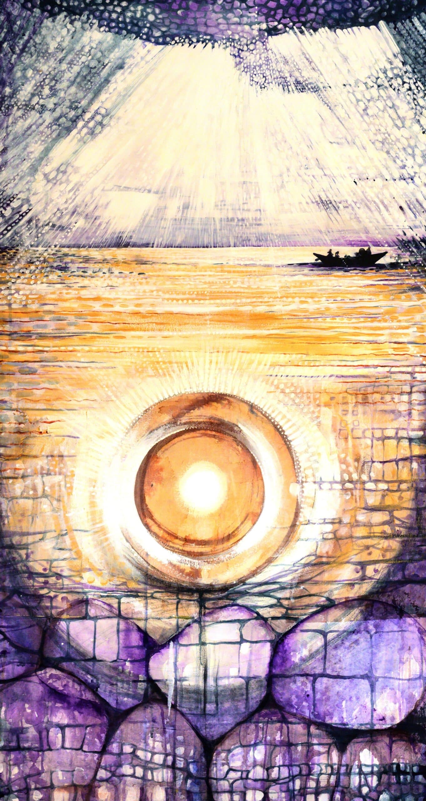 Hope is on the Way. Acrylic, oil on canvas, sewn edges. 90x150