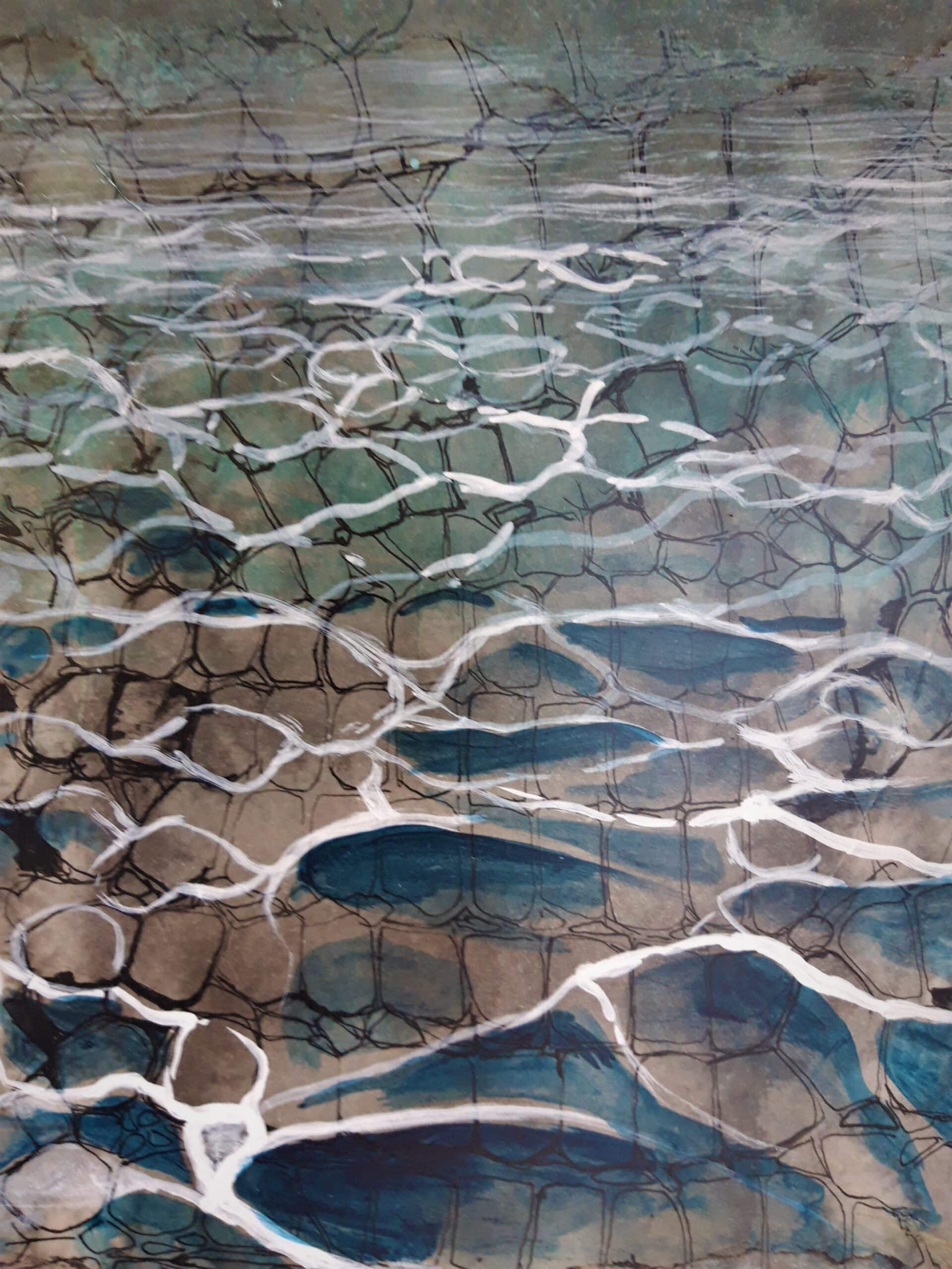 Ocean I. mixed media on board. 30x40