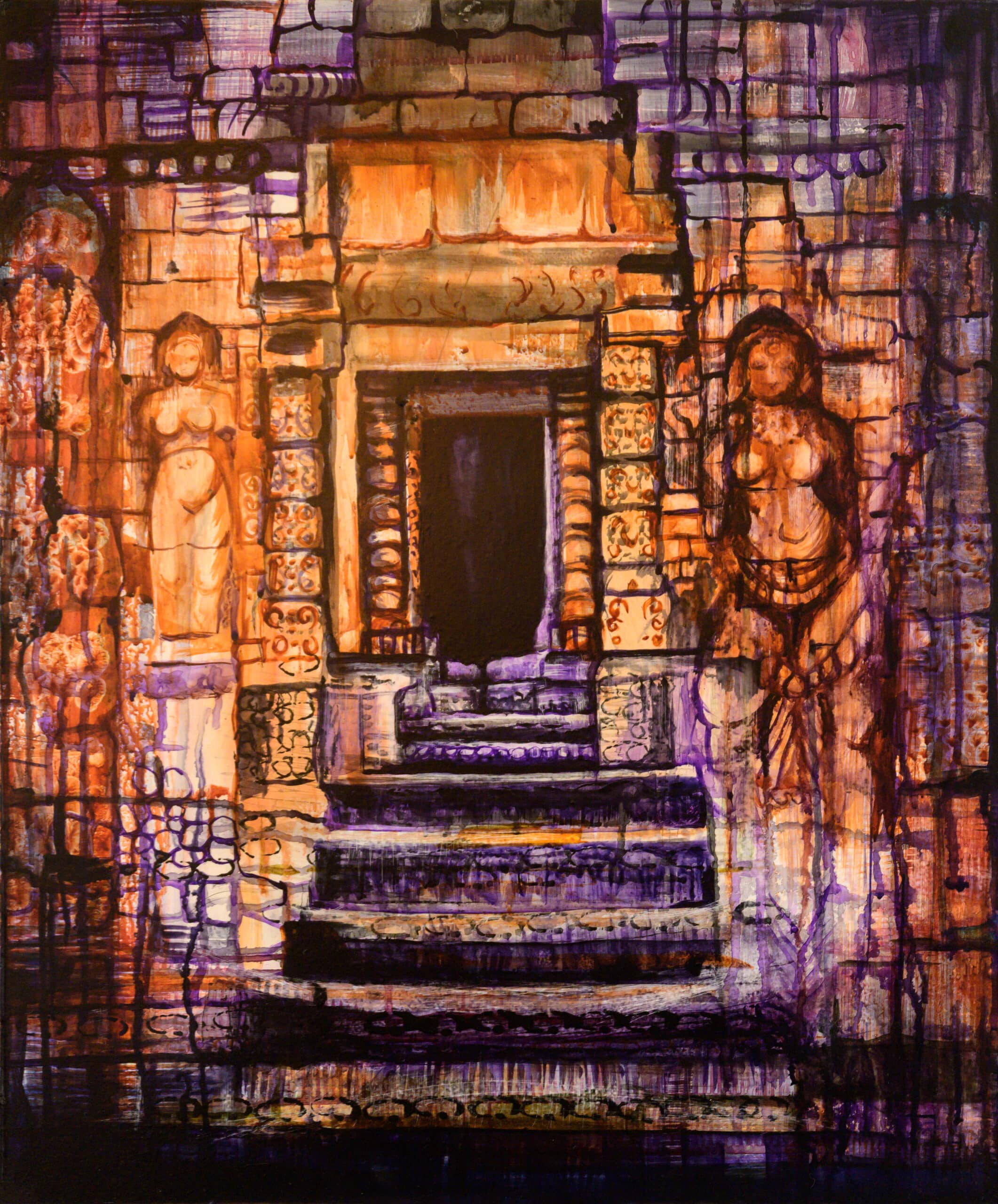 Entrance IV . Acrylic on wood. 50x60