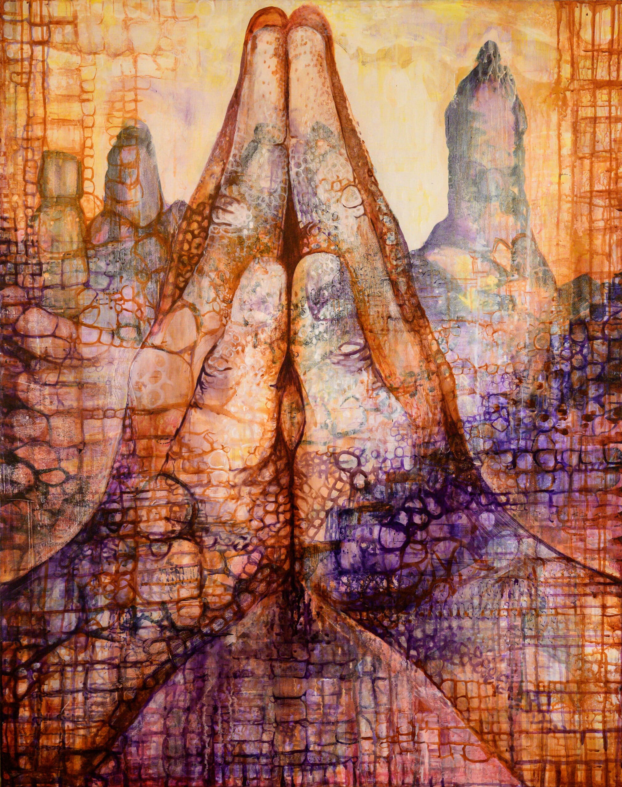 Desert Prayers. Acrylic on wood. 95x120