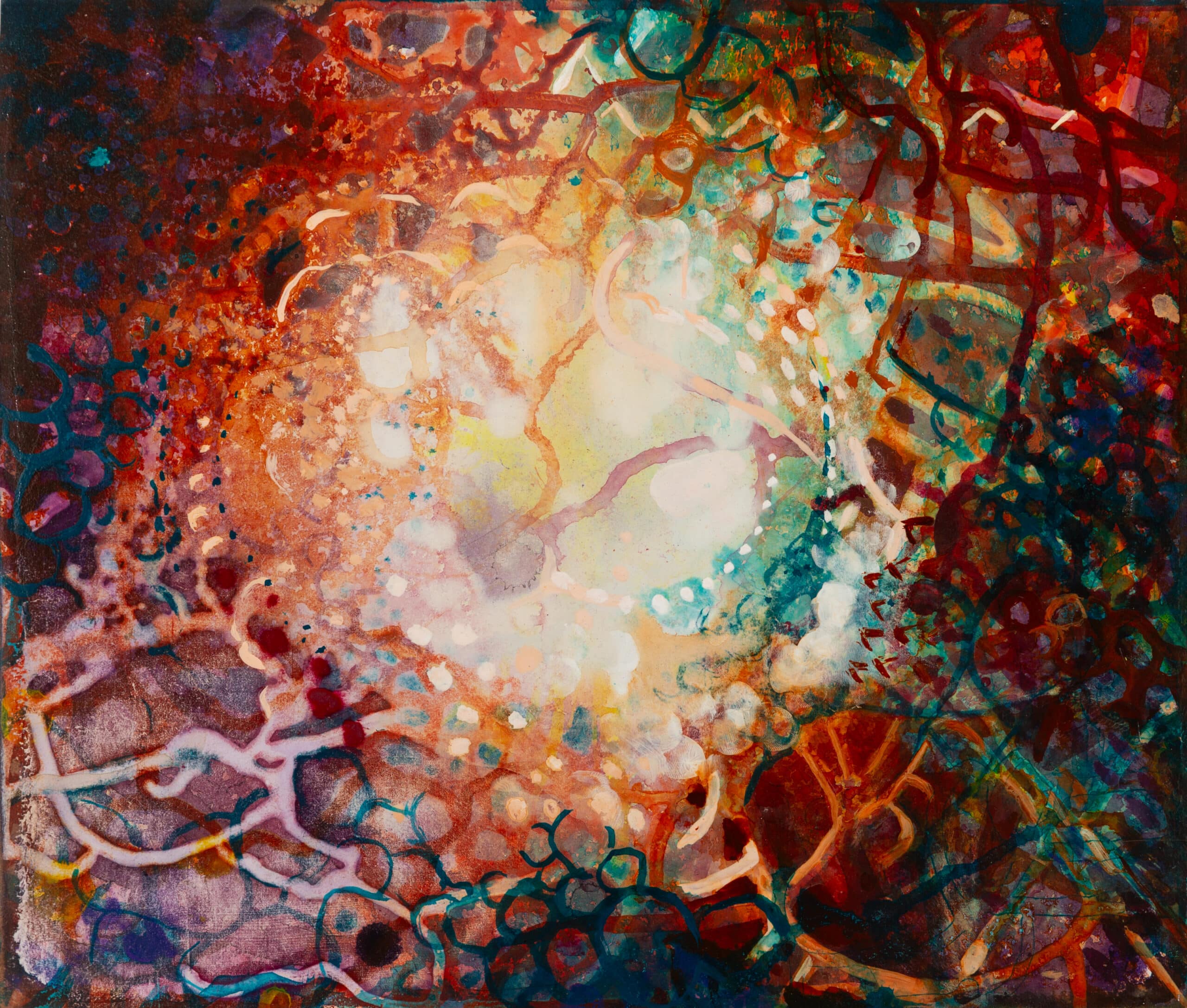 Galactic Interlude III. Acrylic, wood. 30x35