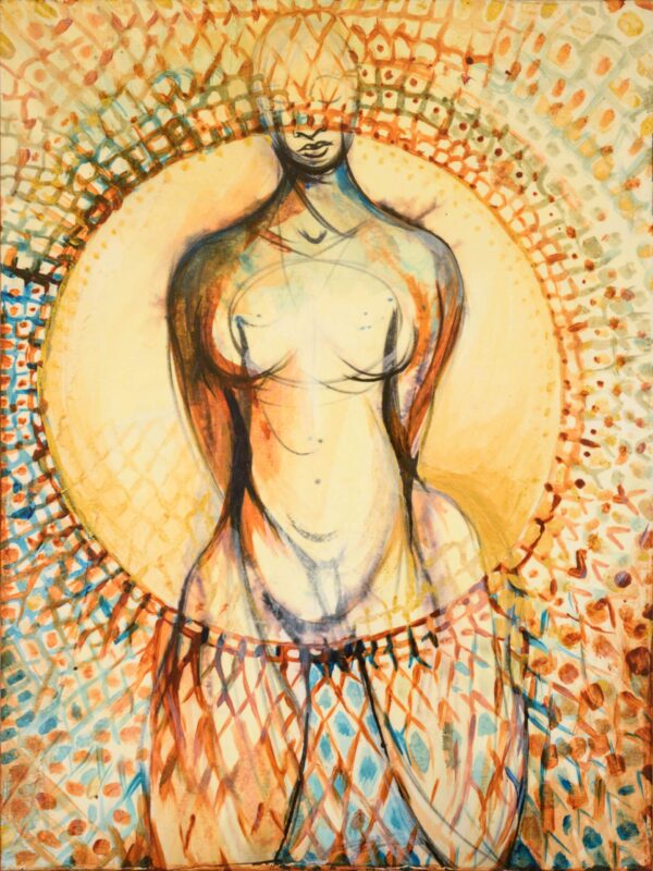 Cellular Woman. Acrylic, wood. 30x42