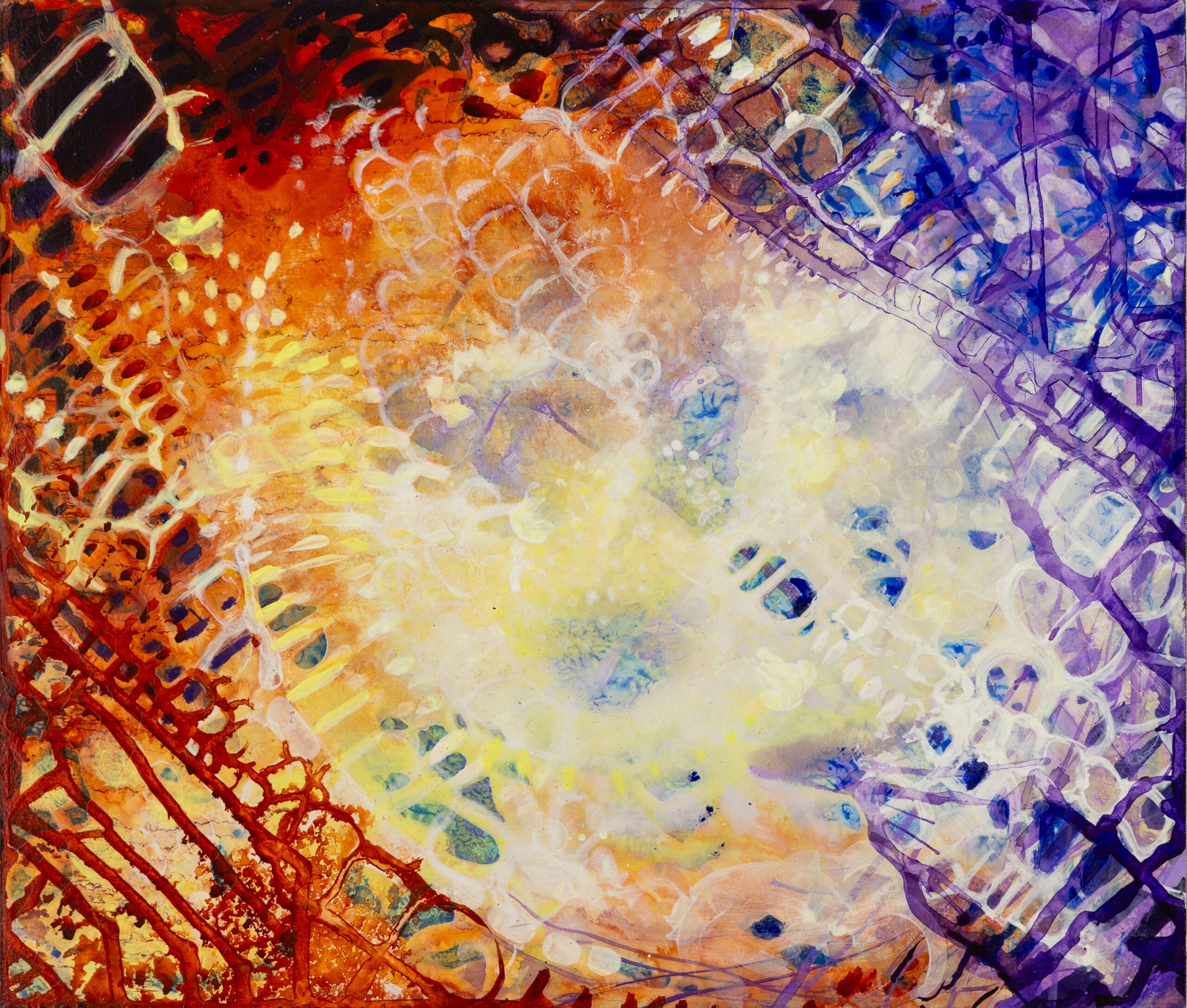 Galactic Interlude IV. Acrylic, wood. 30x35