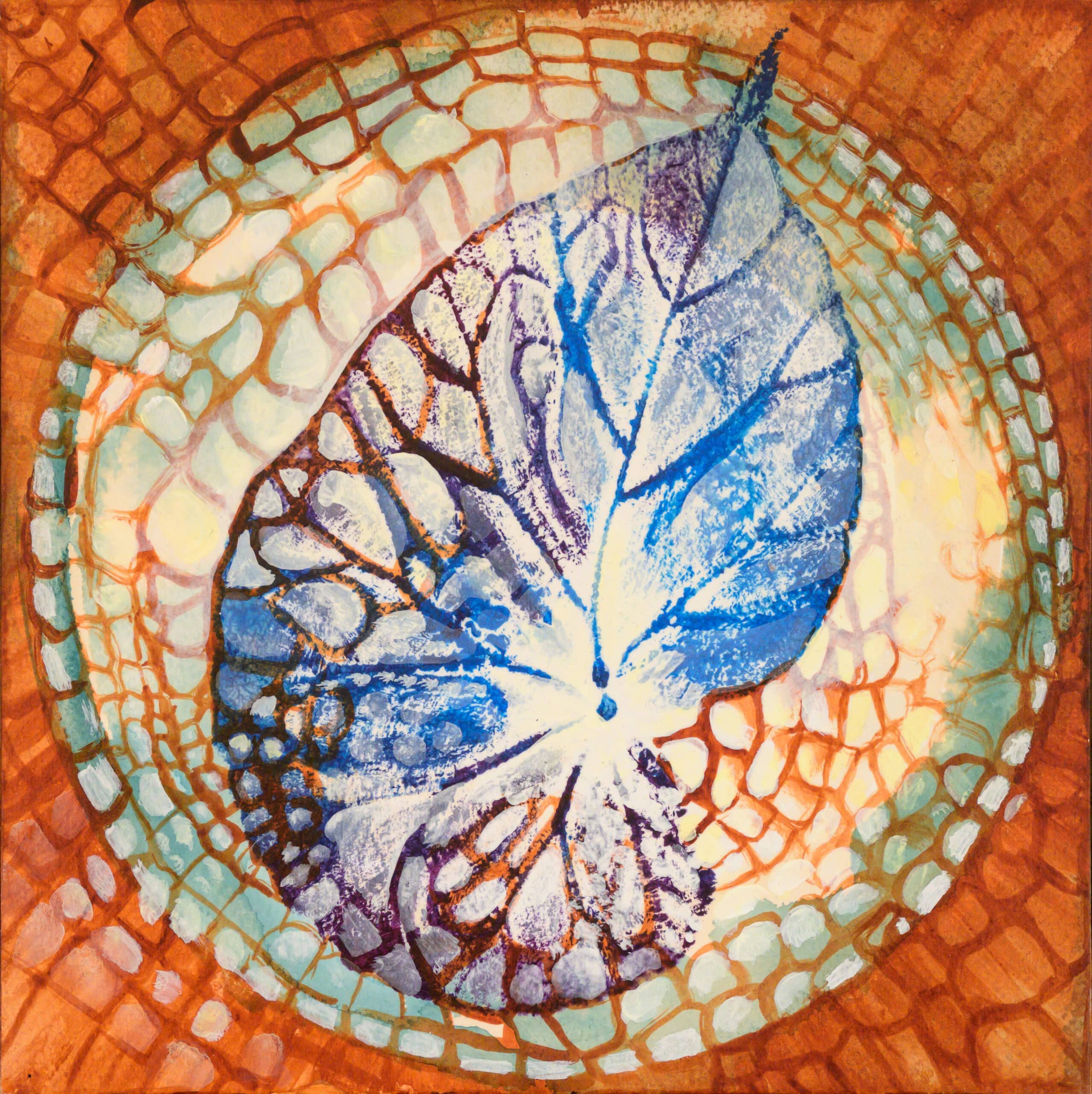 Cellular Leaf. Acrylic, wood. 25x25