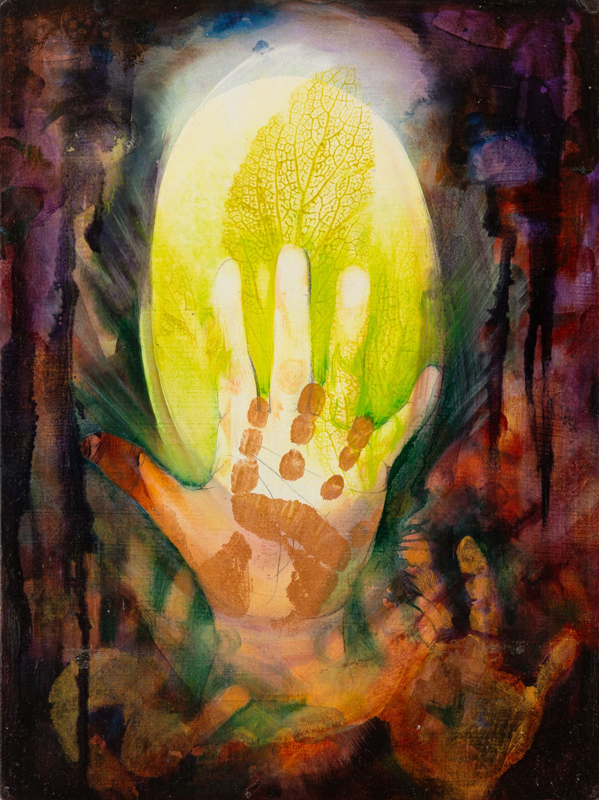 Hands IV. Oil on wood. 24x30